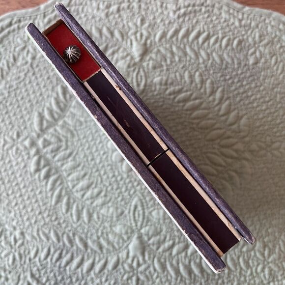 Vintage Match Holders 2 Ceramic Porcelain Hand Painted Tile Tops - Picture 5 of 16